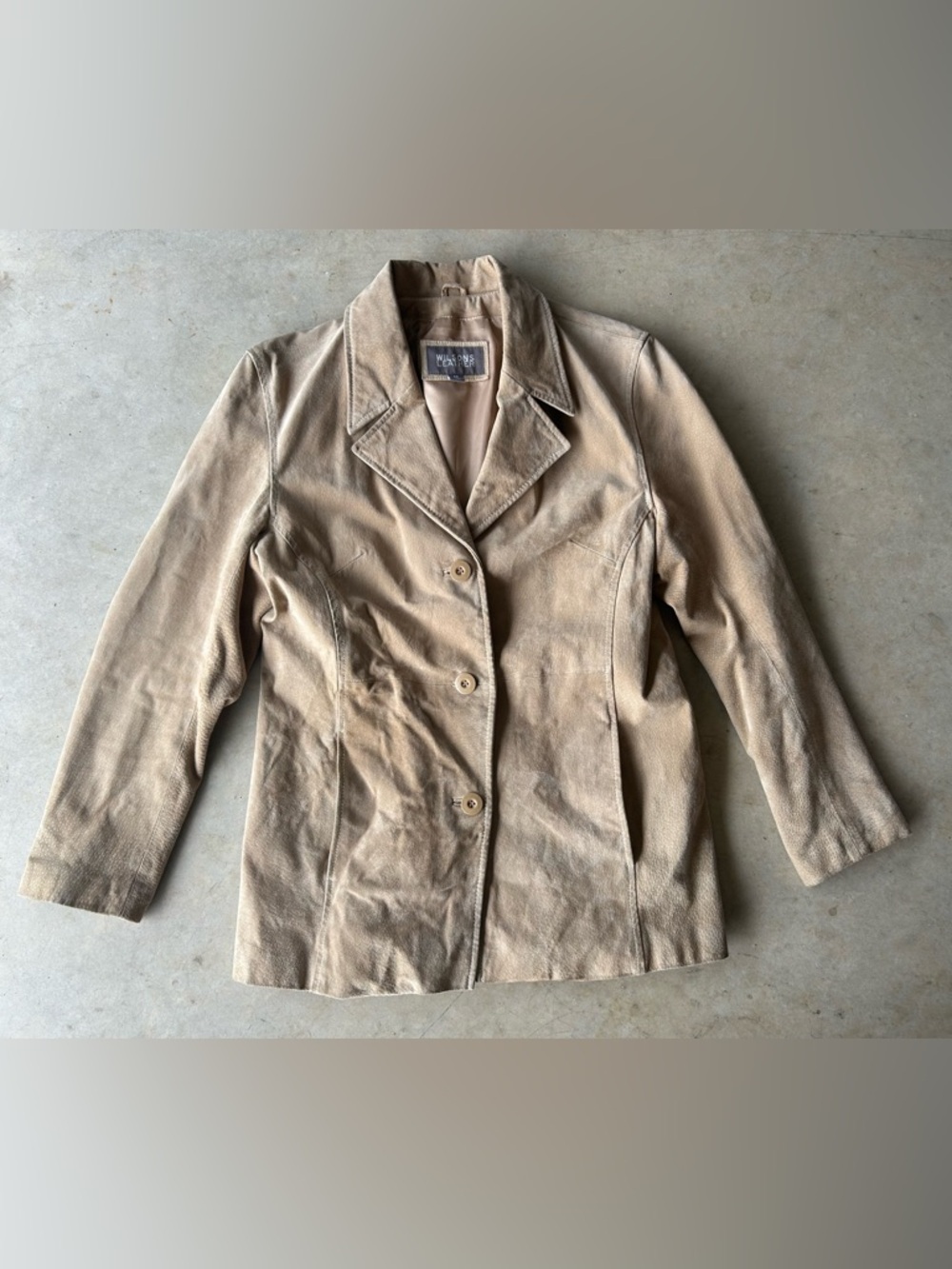 Wilsons Leather Women's Light Tan Suede Blazer Jacket